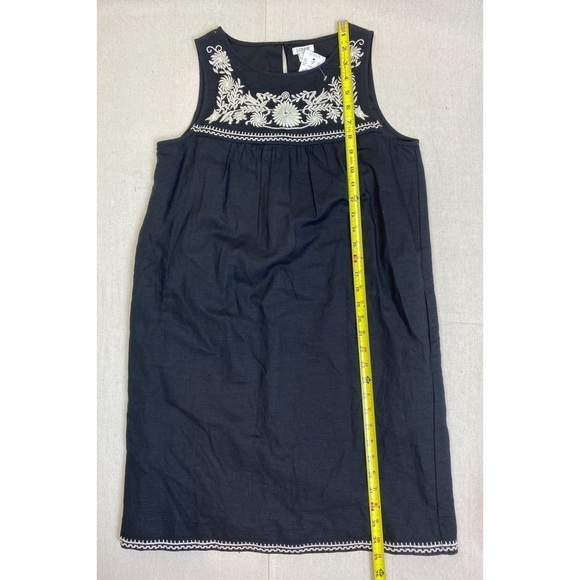 NWT J. Crew Sleeveless Embroidered Linen Cotton Mini Dress In Black & White - Picture 6 of 9
